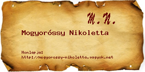 Mogyoróssy Nikoletta névjegykártya